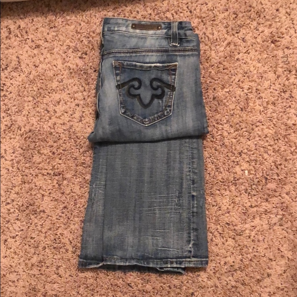 vintage low rise boot-cut denim jeans